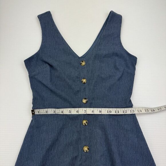 Fortune & Ivy Blue Button Front Dress Small Y2K Indie Retro Festival Minimalist - Picture 6 of 7
